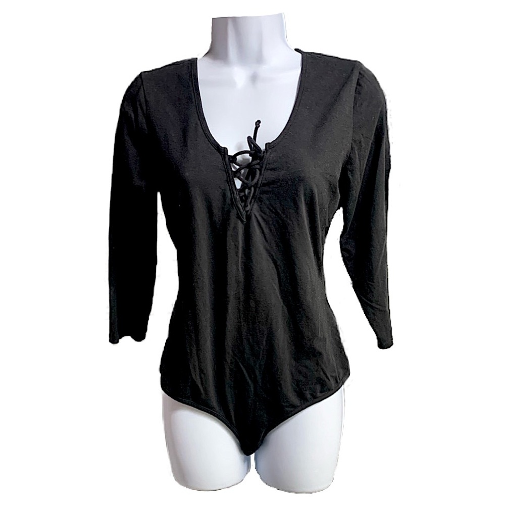 GUESS Women’s Black Tie Up Bodysuit